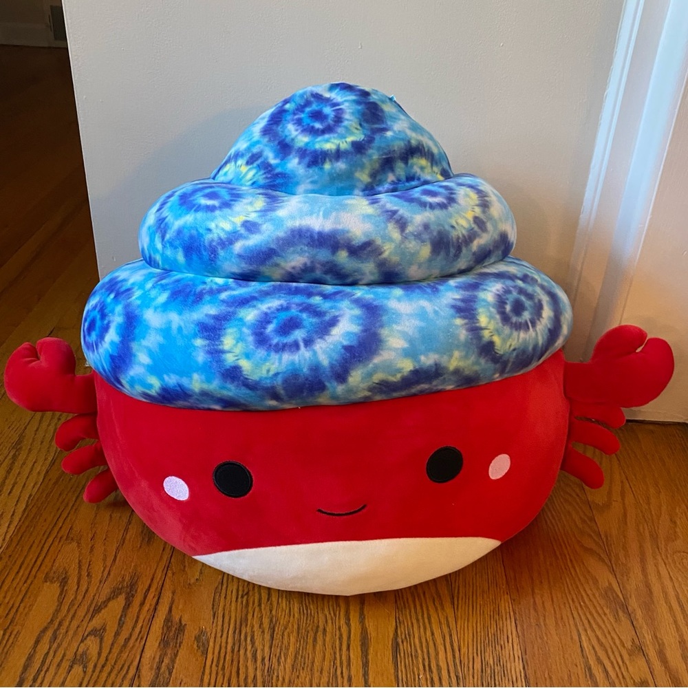 20” Indie the hermit crab squishmallow with tie dye shell